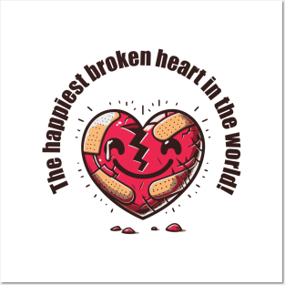 single with a broken heart Posters and Art